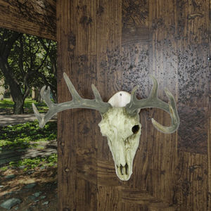 قرون الغزلان الراتنج اليدوية العتيقة الجمجمة ريفي شنقا هيكل عظمي الغزلان رئيس الجدار ديكور للمنزل الفن هدايا لديكور عيد الميلاد - Product Image 1