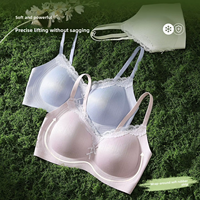 Soutien-gorge sans fil 2026 avec dentelle, push-up, jacquard vertical, doux, sans armatures, sans coutures, effet liftant et galbant, pour femme, usage quotidien, OEM