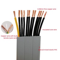 Câble plat de guidage YFFB+2G 20 conducteurs 18 17 AWG industriel en PVC pour porte électrique, élévateur télescopique, grue, chaîne de traînage
