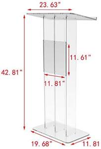 NewSelling VONVIK Facile Assemblage Pupitre Clair <span class=keywords><strong>Chaire</strong></span> D'église Avec Église Chrétienne Croix Trinité Style Transparent Acrylique Podium - Product Image 5