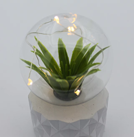 Vente en gros Lampe de chevet rétro en ciment avec décor végétal artificiel pour la décoration intérieure
