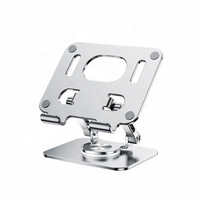 Nouveau support de téléphone de bureau en métal pliable et réglable avec base pivotante à 360° en aluminium pour tablette et téléphone portable