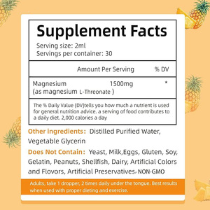 Gotas de treonato de magnesio de etiqueta privada OEM/ODM, suplementos dietéticos, niveles de magnesio que apoyan y promueven un sueño reparador - Product Image 2