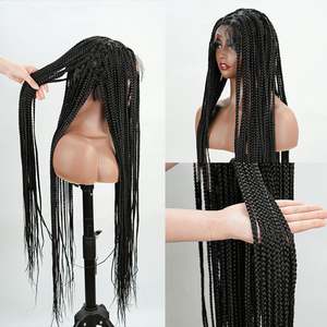 Wholesale Transparent Cornrow Lace Front Wig Full Lace <b>Braided</b> Wig for Women Glueless <b>Braid</b> Wig Vendors 100% High Temperature - Product Image 2