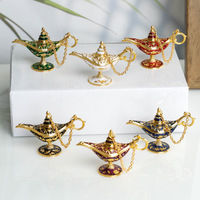 Vintage Mini laiton classique arabe Costume accessoires Aladdin génie lampe magique lampe souhaitant lumière table fête décor