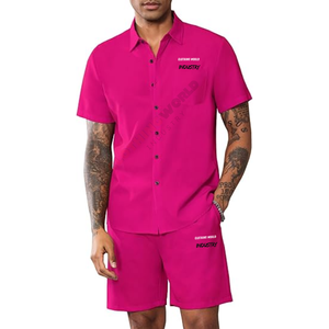 Ensemble haut et pantalon en tricot décontracté pour homme, été, sur mesure, style européen et américain, manches courtes - Product Image 6