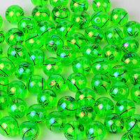 Perles rondes en acrylique Glinchi Expression vert fluorescent de 16 mm avec trou traversant pour bijoux faits main DIY, accessoires en vrac, vente en gros