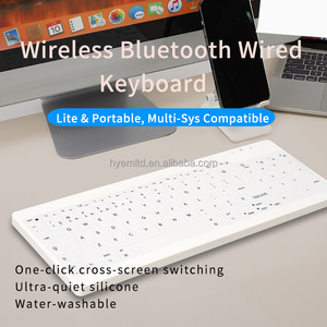 Nuevo Teclado Inalámbrico de Membrana a Prueba de Agua de Tres Modos para Uso Hospitalario con Intercambio en Caliente y Compatibilidad con Escritorio - Product Image 4