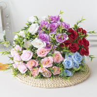 Bouquet de fleurs artificielles en soie rose pour la décoration du salon, de la salle à manger et de la chambre à coucher