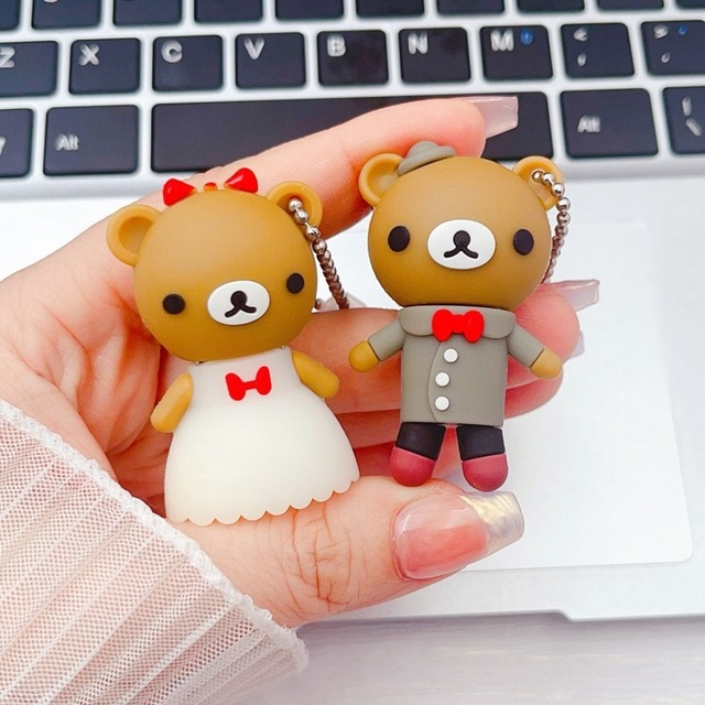 Wholesale High-Speed 3.0 Customized Cartoon Cute 128G Mini Doll Wedding Bear USB 2.0 Event Gift Wedding Dress Usb Flash Drive