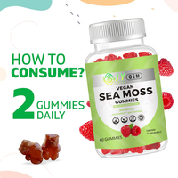 Gummies de mousse de mer à marque privée 3000mg, extrait d'algues irlandaises, soutien de la thyroïde, énergie, certifié GMP, 60 unités