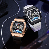 CHANCE JC-9-190G-14 Jam Tangan Mekanik Otomatis Tourbillon Cangkang Baja Klasik Fashion Persegi Terlaris dengan Dial Berongga untuk Pria