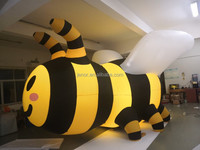 Mascotte lumineuse décorative, abeille gonflable, animal gonflable, miel, dessin animé pour décoration extérieure
