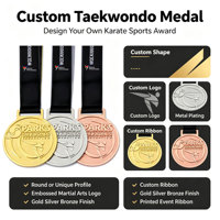 Produsen Medali Grosir Medali Penghargaan Logam 2/3D Emas Perak Perunggu Medali Kustom Olahraga Taekwondo Karate