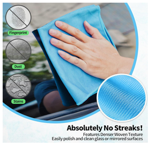 Chiffons en microfibre pour le <span class=keywords><strong>nettoyage</strong></span> des vitres, réutilisables, sans peluches, sans traces, pour le polissage des lunettes, des miroirs, des écrans et des lentilles - Product Image 2