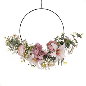 Guirlande de fleurs artificielles CallaFloral avec lys et roses thé pour décorations murales de mariage 1 pièce - Product Image 5