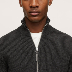 2025 Winter <strong>Men's</strong> Wool/Acrylic Zipper Thick Breathable Turtleneck <strong>Chunky</strong> <strong>Cardigan</strong> - Product Image 4
