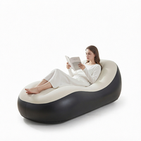 Chaise longue gonflable incurvée en PVC floqué, canapé inclinable portable pour salon, camping, parc