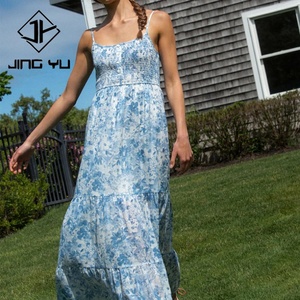 Robe élégante à imprimé polynésien personnalisée en usine, plissée, ample, multi-couches, 100% voile de rayonne, robe décontractée - Product Image 1