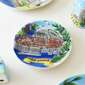 Piatto Rotondo in Ceramica Sicilia, Piatto Souvenir in Ceramica con Design Montenegro Frankfurt <span class=keywords><strong>Istanbul</strong></span> - Product Image 3