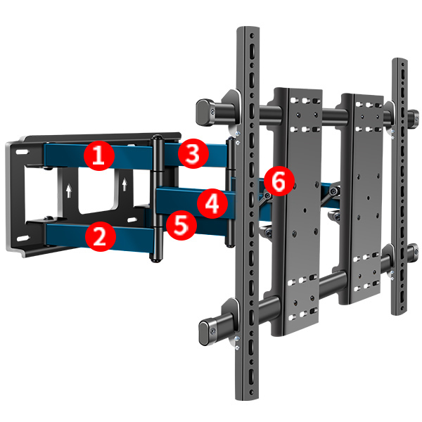 Wholesale Big Size Large Screen Heavy Duty 85-120 Swivel Tilt Full Motion TV Wall Bracket Mount Steel Material Adjustable Stand
