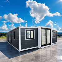 Maison conteneur extensible de 40 pieds, 3 chambres, préfabriquée en acier, modulaire, avec balcon, design moderne de luxe, Ali-Online-Shopping