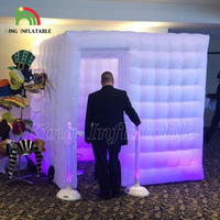 Portabel Putih Tiup Foto Booth Latar Belakang Enclosure Led Dinding Ledakan Tenda Kubus
