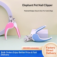 Coupe-ongles pour animaux de compagnie en forme d'éléphant CW5034, emballage en vrac, pour chats et chiens, fournitures de toilettage, ciseaux à ongles