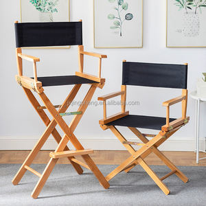 Silla de director de madera de varios colores personalizada de ventas directas de fábrica con asiento de lona - Product Image 4