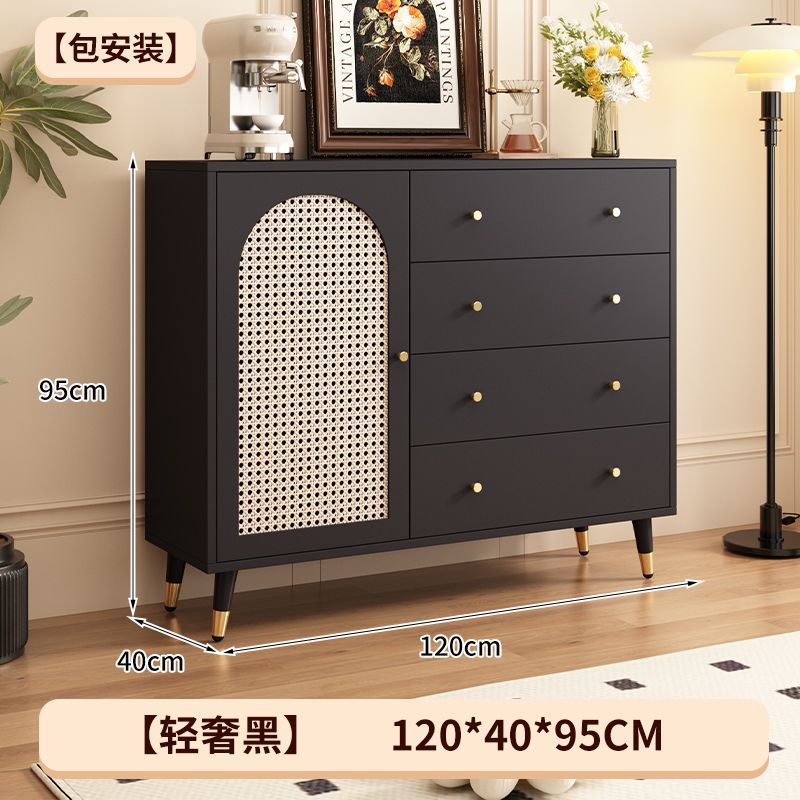 Tresse de rotin noire de luxe de 120 cm [Installation incluse]