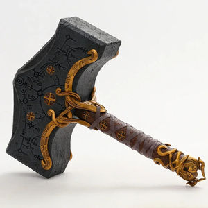 Figura de Juguete Mjolnir de 35 cm de HESPER, Inspirada en el <span class=keywords><strong>Juego</strong></span> <span class=keywords><strong>Ragnarok</strong></span>, Decoración, Regalo de Navidad, Diseño de Martillo y Hacha, Figura de Anime - Product Image 3