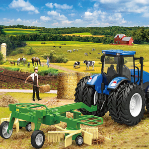 LK Toys 1/24 6CH Tracteur <span class=keywords><strong>RC</strong></span> Farmer Car Alloy <span class=keywords><strong>RC</strong></span> Trailer Tractor with Light Farming Toy with Wide Wheels - Product Image 4