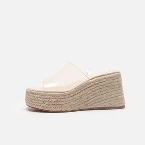 Sandalias Mujer <span class=keywords><strong>donna</strong></span> trasparente tacco zeppa juta espadriglia suola 2024 comodi <span class=keywords><strong>sandali</strong></span> con plateau - Product Image 4