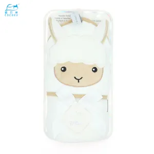 Serviette à capuche tricotée 100% coton pour bébé et cinq débarbouillettes, approvisionnement en vrac