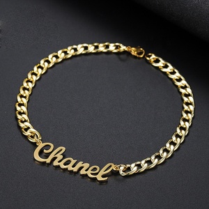 Best Souvenir Gifts Adult Kids Custom Nameplate Stainless Steel Chain Silver Gold Zircon Unisex <strong>Personalised</strong> <strong>Name</strong> <strong>Bracelet</strong> USA - Product Image 6