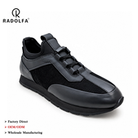 RADOLFA Sneakers sportives pour hommes en cuir véritable de haute qualité, texture mixte, baskets décontractées, style italien, OEM