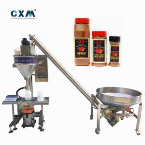 Machine de remplissage de poudre à vis semi-automatique de haute précision avec moteur et PLC pour les épices et les poudres protéinées en bocaux et en tubes - Product Image 1