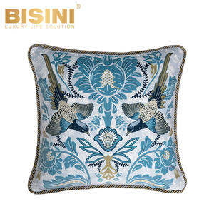 Ipomoea <span class=keywords><strong>Alba</strong></span> estilo azul flores pájaros diseño cojines para lectura reposo en cama <span class=keywords><strong>serie</strong></span> festiva sala de estar jardín luz de la luna - Product Image 1