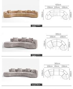 2023 Suessen personalizzato bellissimo <span class=keywords><strong>aspetto</strong></span> moderno soggiorno curvo divano a tre posti - Product Image 6