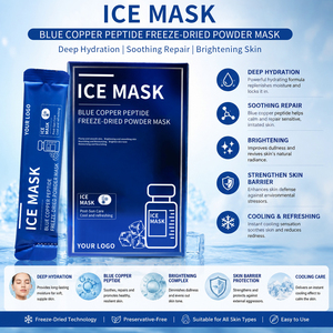 Masque en poudre de peptides de cuivre Ghk-cu, anti-rides et anti-âge, masque facial en gelée d'argile rajeunissant, peeling froid personnalisé OEM - Product Image 5