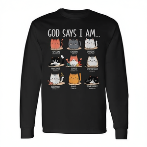 Camiseta de manga larga con estampado de Dios: Soy especial, elegido, único y amado - Product Image 2