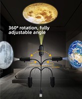 Projecteur d'étoiles lumineux de Noël, alimenté par USB, bras flexible rotatif à 360°, 10 motifs, lampe de nuit, décoration de chambre, cadeau de vacances