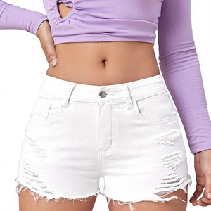 Shorts en jean vintage pour femme, nouvelle collection été 2026, taille mi-haute, coupe courte, respirant, teint uni, style sportif - Product Image 3