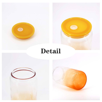Lot de 25 verres colorés en verre borosilicate transparent de 16 oz avec couvercle et paille, effet dégradé ombré, pour sublimation – Expédition depuis l'entrepôt américain