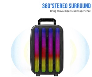 Bán buôn lớn 8inch không dây Đảng Boombox Loud karoke Hộp loa với Mic Điều khiển từ xa - Product Image 6