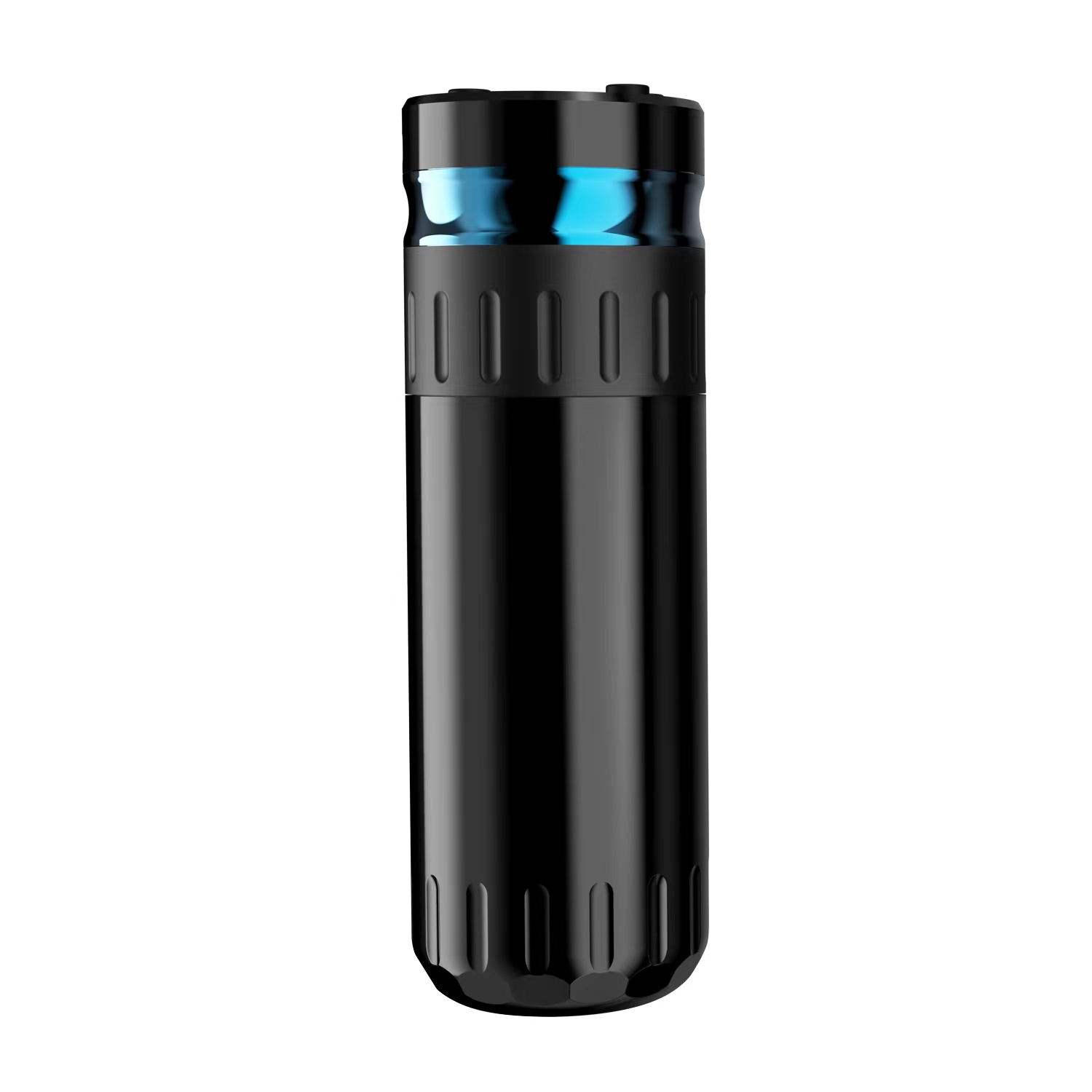 black with blue ring
