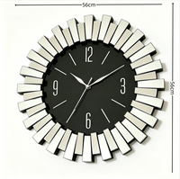 Jam Dinding Mewah Berlapis Cermin, Jam Dinding Besar Dekoratif Modern Skeleton Silent Quartz untuk Ruang Tamu Rumah