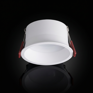 Plafonnier LED encastré moderne en aluminium blanc avec clips à ressort rouges, découpe de 90 mm, indice de protection IP33, pour maison et bureau, IRC95, garantie 3 ans - Product Image 2