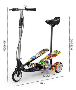 Trottinette pliable, trottinette pour enfants, vélo, trottinette de fitness sportive à double nacelle avec siège - Product Image 6