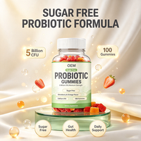 Gummies Probiotiques Sans Sucre 5 Milliards d'UFC Force Maximale Saveur Fraise Orange 100 Unités Complément Alimentaire OEM CN;HEN